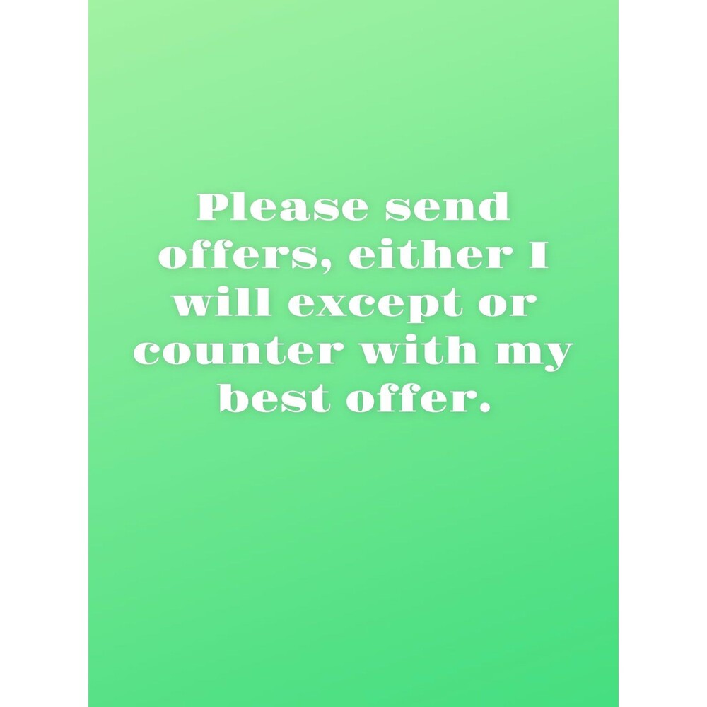 Please send offers
